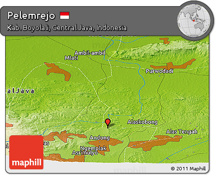 Physical Panoramic Map of Pelemrejo