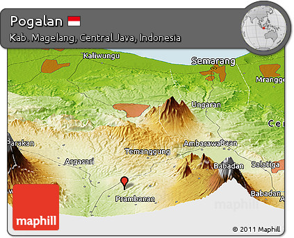 Physical Panoramic Map of Pogalan