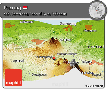 Physical Panoramic Map of Pucung
