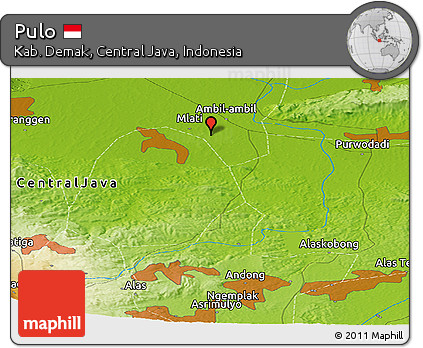 Physical Panoramic Map of Pulo