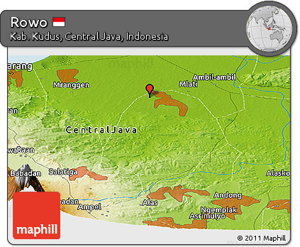 Physical Panoramic Map of Rowo