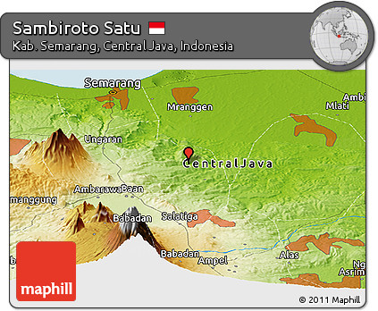 Physical Panoramic Map of Sambiroto Satu