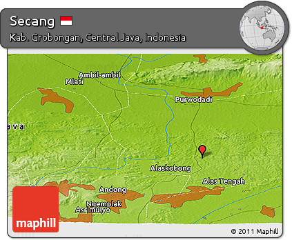 Physical Panoramic Map of Secang