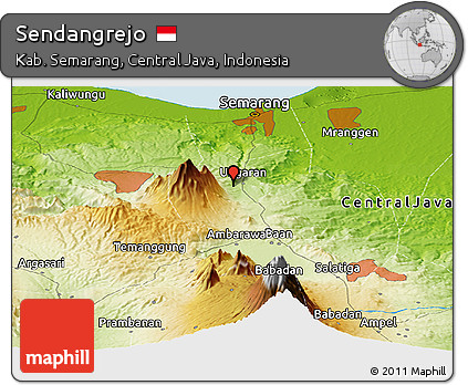 Physical Panoramic Map of Sendangrejo