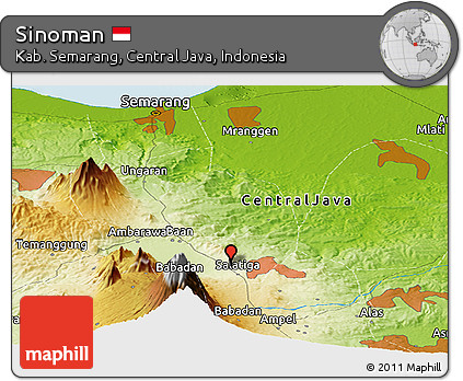 Physical Panoramic Map of Sinoman
