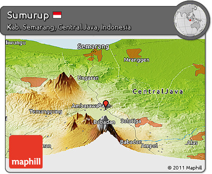 Physical Panoramic Map of Sumurup