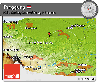 Physical Panoramic Map of Tanggung