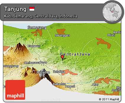 Physical Panoramic Map of Tanjung