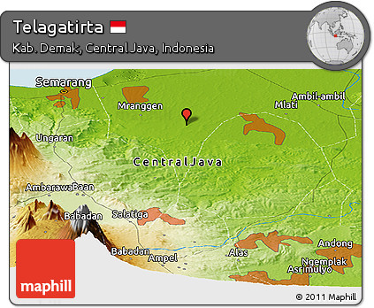 Physical Panoramic Map of Telagatirta