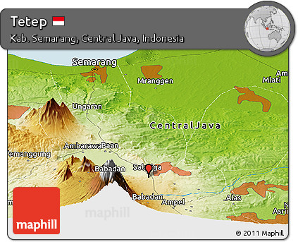 Physical Panoramic Map of Tetep