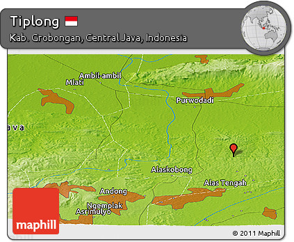 Physical Panoramic Map of Tiplong