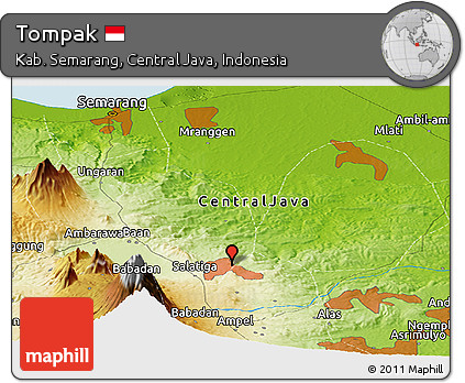Physical Panoramic Map of Tompak