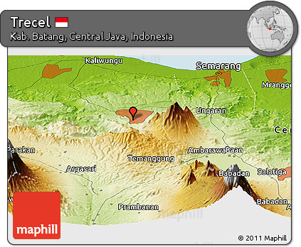 Physical Panoramic Map of Trecel