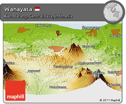 Physical Panoramic Map of Wanayasa