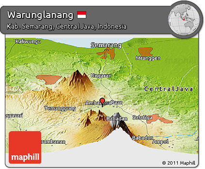 Physical Panoramic Map of Warunglanang