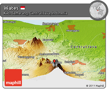 Physical Panoramic Map of Wates