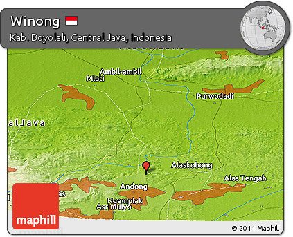Physical Panoramic Map of Winong