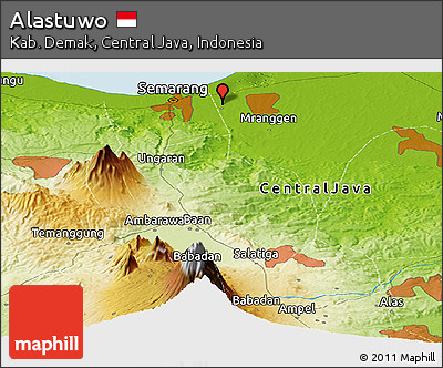 Physical Panoramic Map of Alastuwo