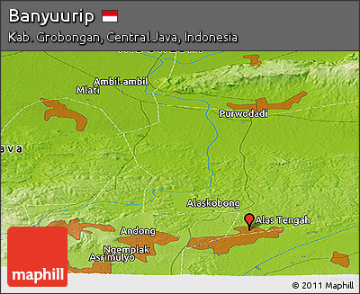 Physical Panoramic Map of Banyuurip