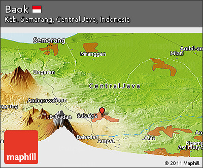 Physical Panoramic Map of Baok