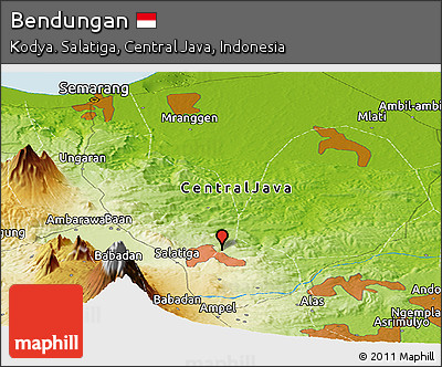 Physical Panoramic Map of Bendungan