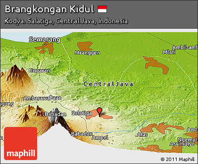 Physical Panoramic Map of Brangkongan Kidul