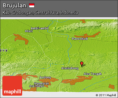 Physical Panoramic Map of Brujulan