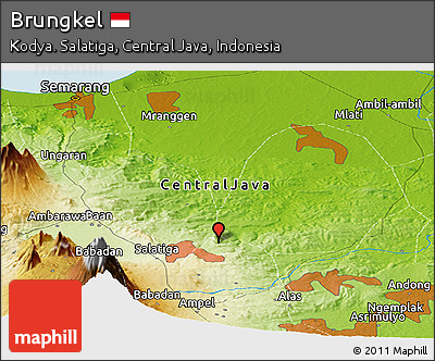Physical Panoramic Map of Brungkel