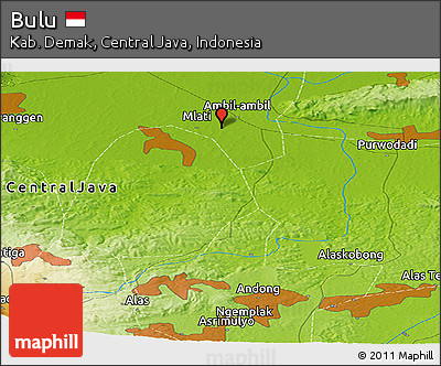 Physical Panoramic Map of Bulu
