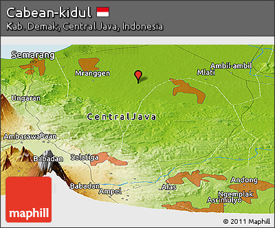 Physical Panoramic Map of Cabean-kidul