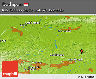 Physical Panoramic Map of Dadapan