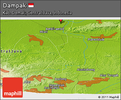 Physical Panoramic Map of Dampak