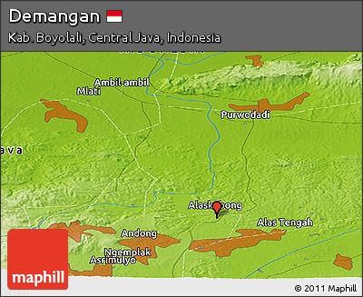 Physical Panoramic Map of Demangan