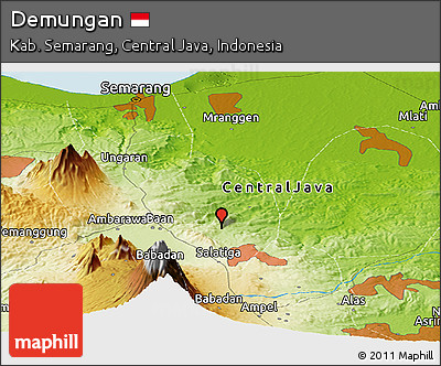 Physical Panoramic Map of Demungan