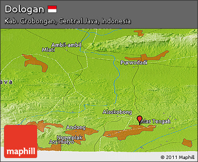 Physical Panoramic Map of Dologan