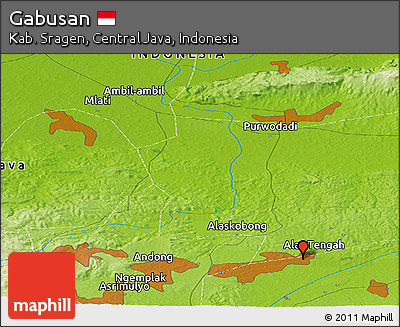 Physical Panoramic Map of Gabusan