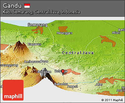Physical Panoramic Map of Gandu