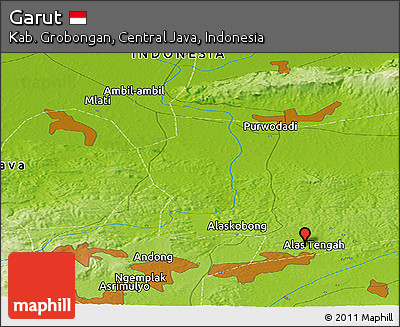 Physical Panoramic Map of Garut