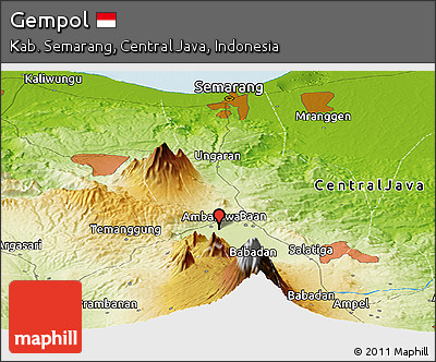 Physical Panoramic Map of Gempol