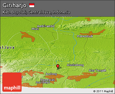 Physical Panoramic Map of Giriharjo