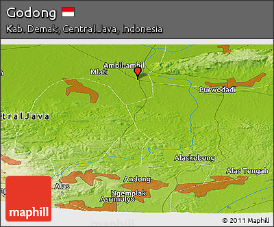 Physical Panoramic Map of Godong