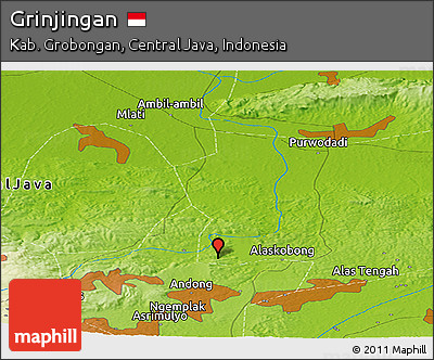 Physical Panoramic Map of Grinjingan
