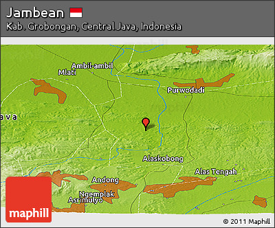Physical Panoramic Map of Jambean