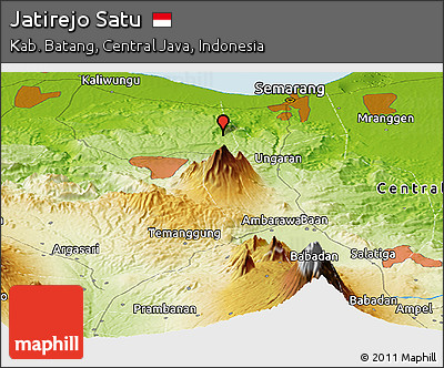 Physical Panoramic Map of Jatirejo Satu