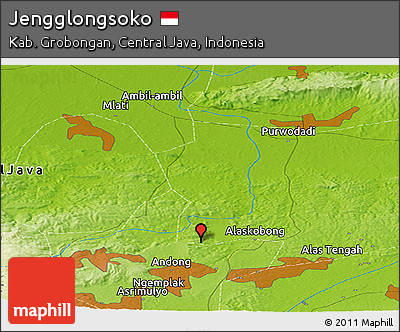 Physical Panoramic Map of Jengglongsoko