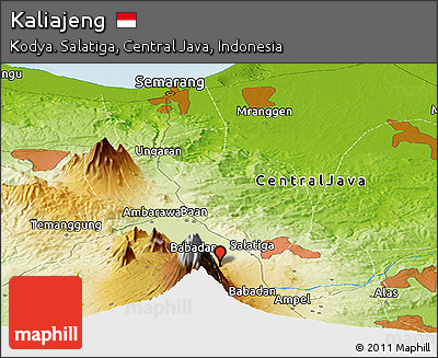 Physical Panoramic Map of Kaliajeng