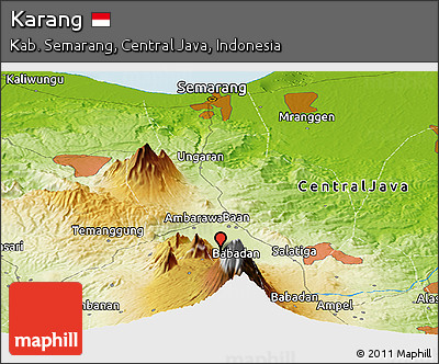 Physical Panoramic Map of Karang