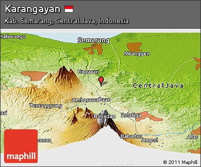 Physical Panoramic Map of Karangayan