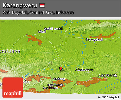 Physical Panoramic Map of Karangweru