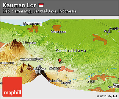Physical Panoramic Map of Kauman Lor